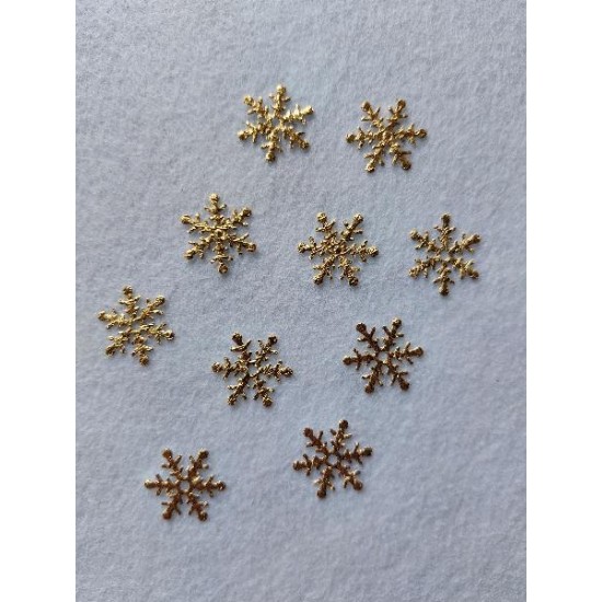 Перламутровые снежинки 20 мм цв. золото, цена за 50 шт